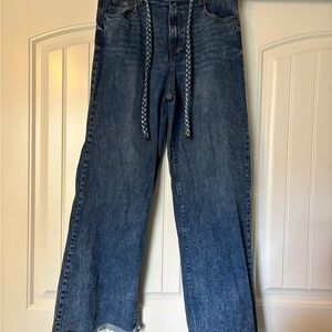 Kensie Jeans Retro Luxe Strech High-Rise Braided Belt Flare Leg Jeans